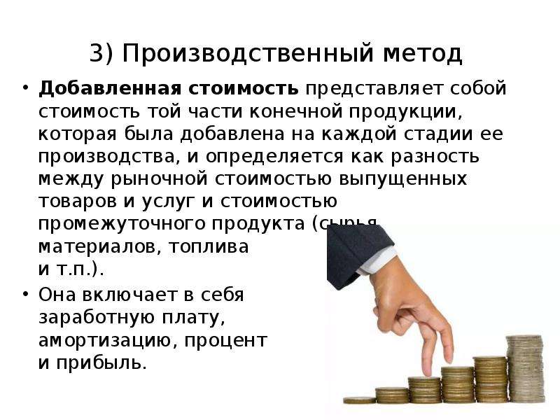 Метод добавления. Доклад на тему добавленная стоимость. Стадии производства добавленная стоимость рыночная стоимость. Что представляет собой добавленная стоимость. Равновесие и неустойчивость национальной экономики.