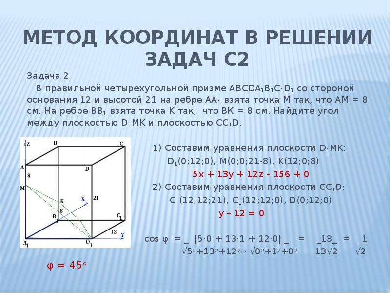 Тема метод координат