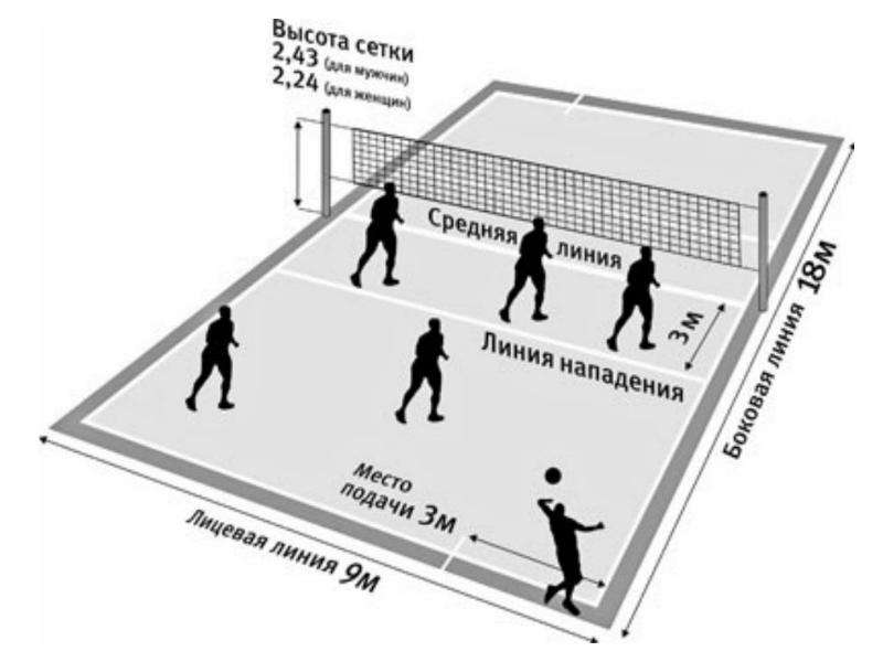 Схема игры в волейбол