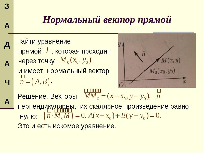 Нормальный вектор прямой