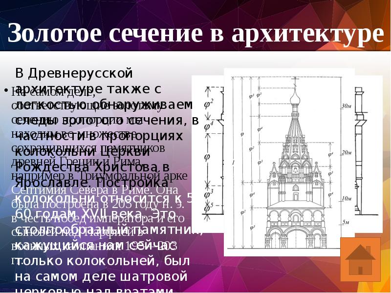 Золотое сечение в искусстве и архитектуре проект