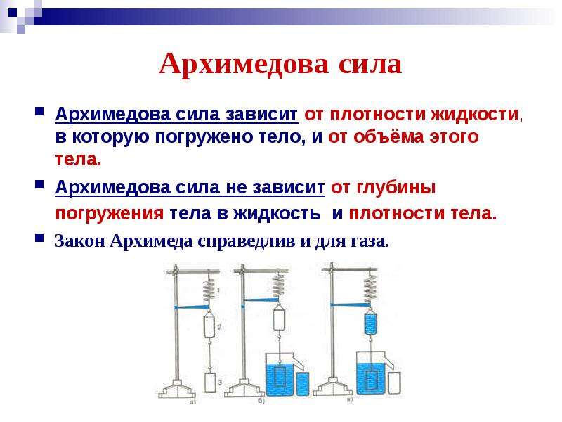 Действие жидкости и газа на погруженное в них тело 7 класс конспект и презентация