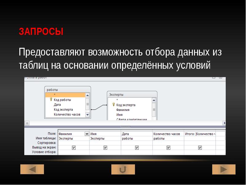 Возможности запросов