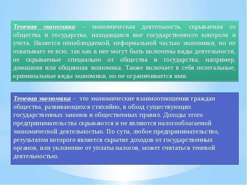 Теневая экономика презентация