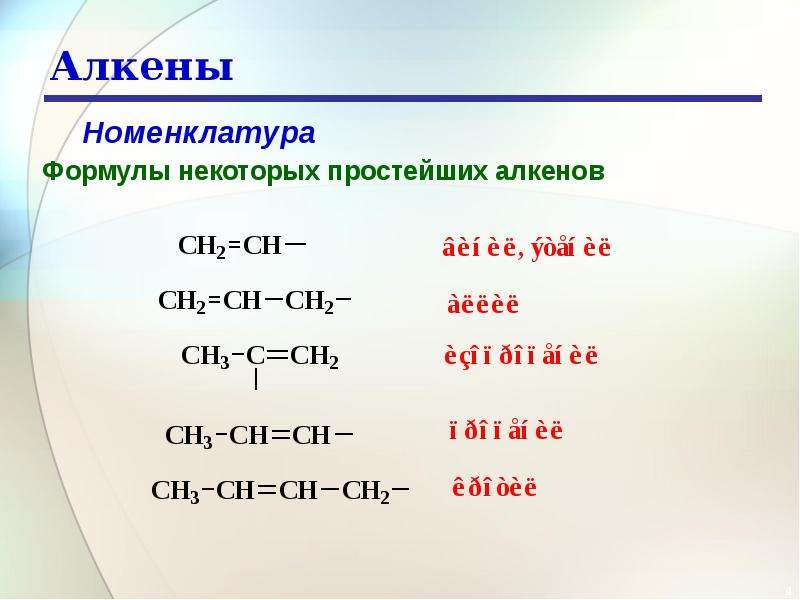 Разложение алкена