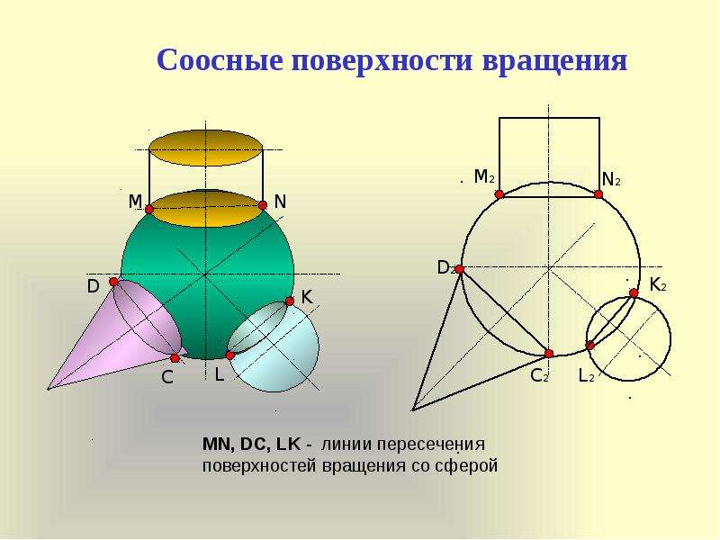 Пересечение поверхностей вращения