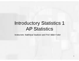 Introductory Statistics 1. AP Statistics