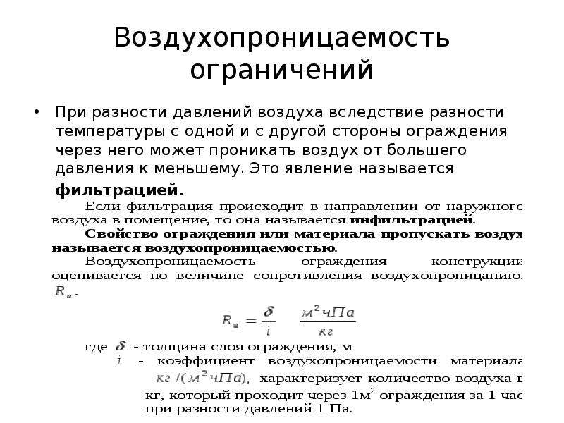 Микроклимат помещений здания