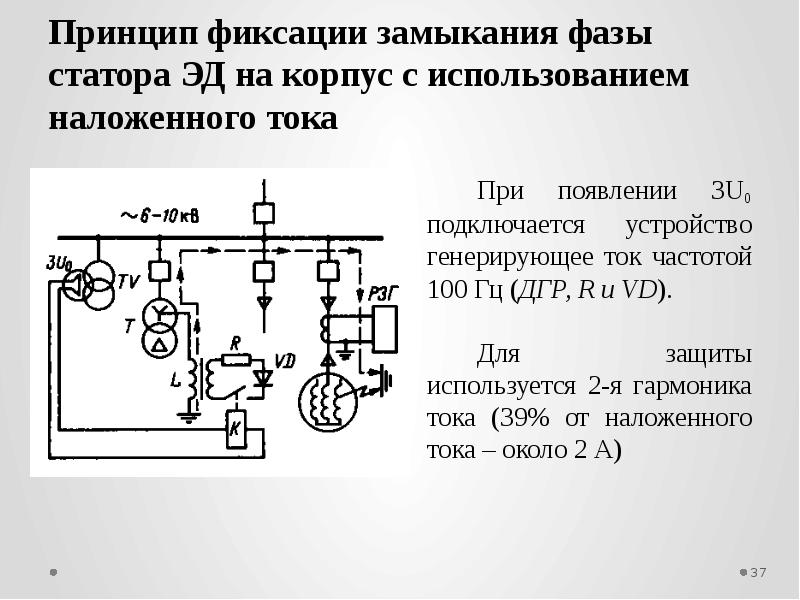 Дугогасящий реактор на схеме