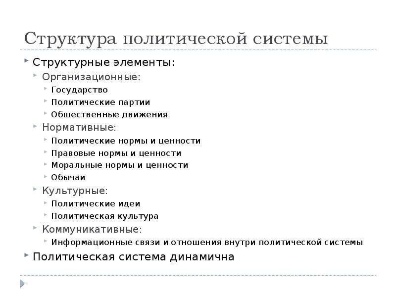 Нормы политической системы. Структура политических норм. Элементы политических норм. Нормы политических партий. Организационно-правовые нормы политической партии.