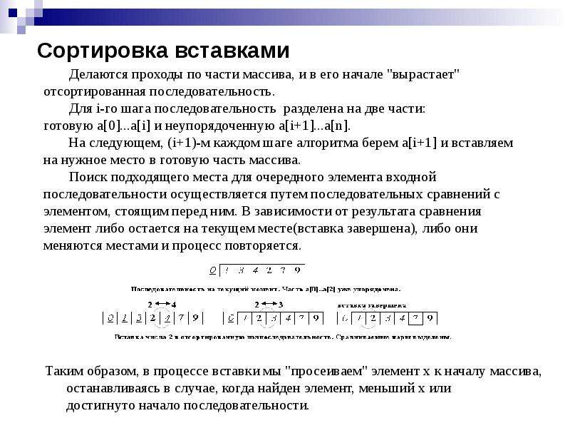 Сортировка вставками. Алгоритм сортировки методом вставки. Сортировка методом вставки Паскаль. Код алгоритма сортировки вставками.