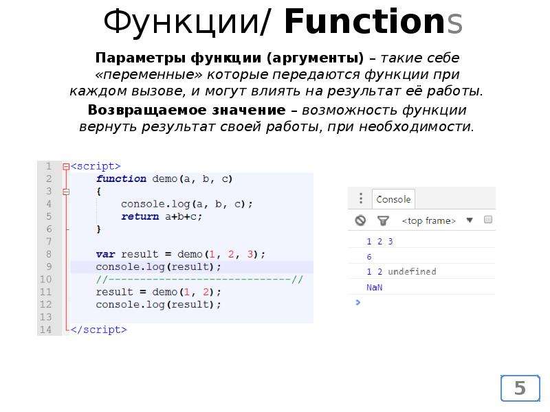 Функции/ Functions