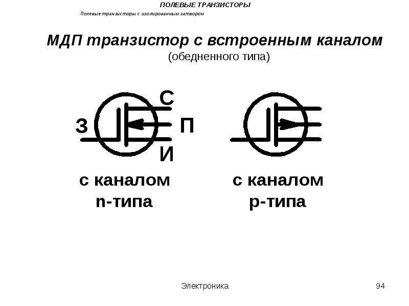 Полевой транзистор с изолированным затвором схема