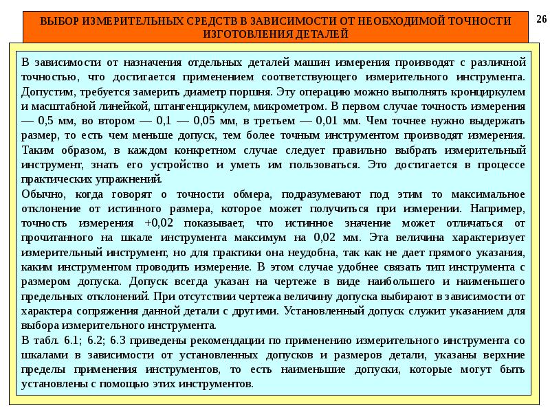 Произведенным мерам. Выбор мерительного инструмента в зависимости от допуска. Выбор измерительных средств. Порядок выбора измерительного инструмента. Выбор измерительного инструмента таблица.