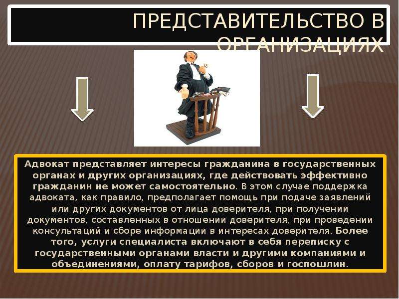 К юридической помощи адвоката не относится. Как представиться адвокатом. Адвокаты иностранных государств не вправе. Адвокат представляет интересы. Представительство интересов граждан и организаций в судах это.