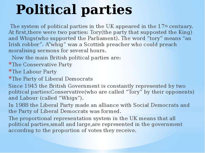 Political parties in great britain