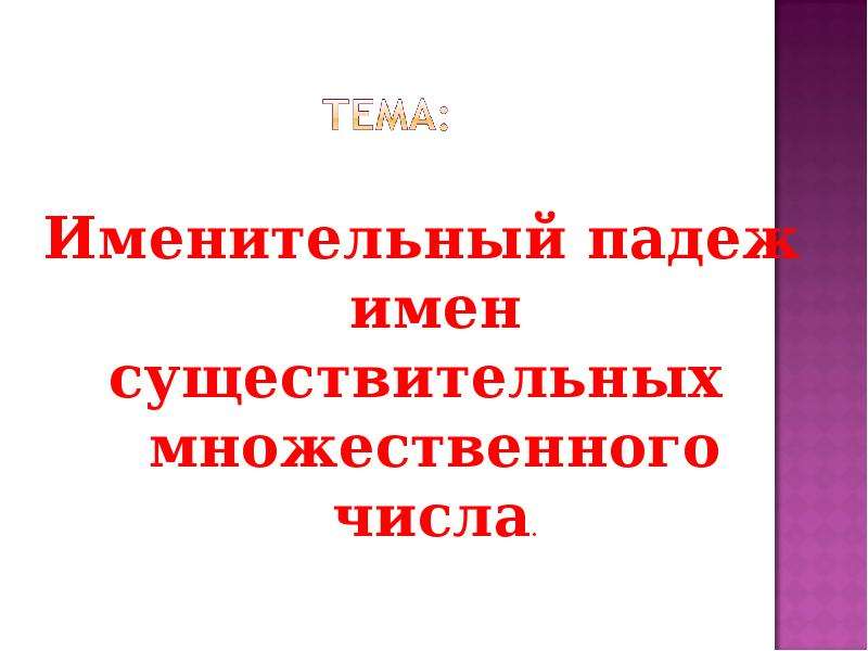 Множественное число имен существительных 5 класс презентация