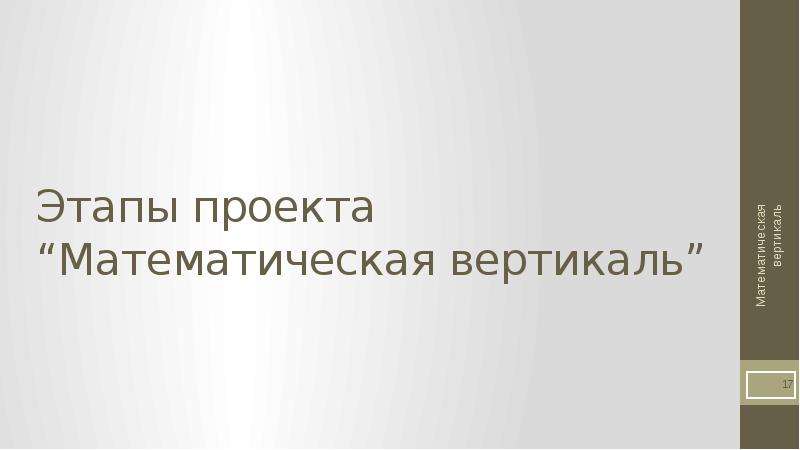 Математическая Вертикаль презентация.