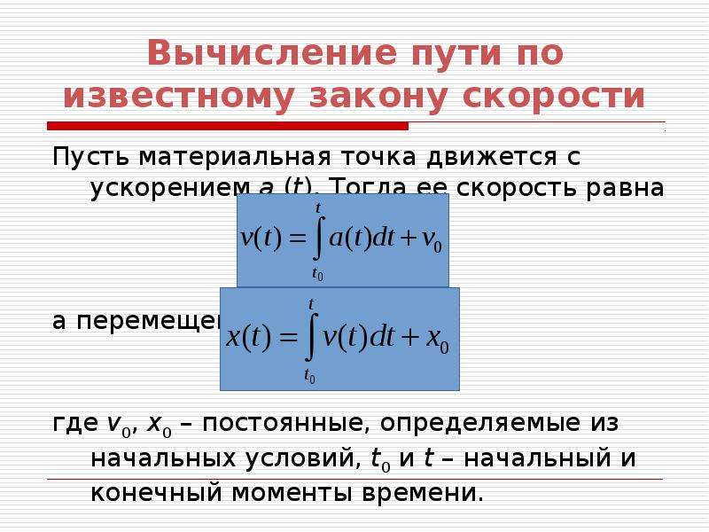 Применение производной и интеграла к решению задач презентация