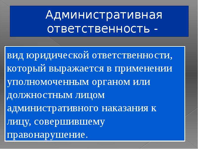 Виды административной ответственности презентация