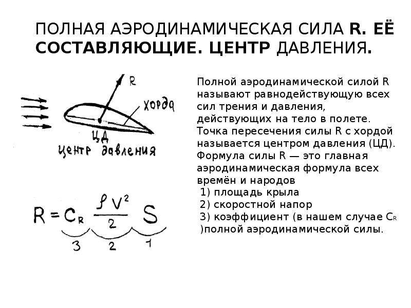 Фокус крыла. Центр давления крыла аэродинамика. Центр тяжести и центр давления. Аэродинамическая сила формула. Формула полной аэродинамической силы.