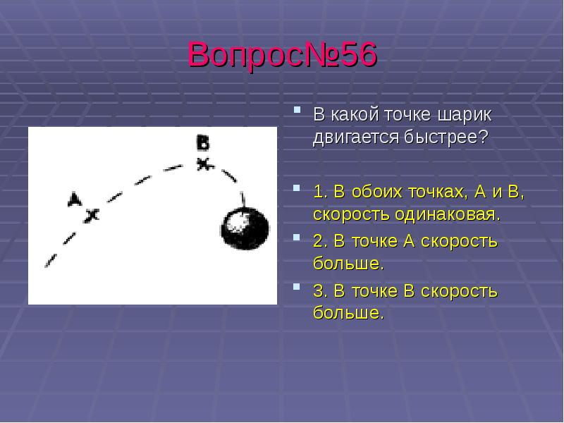 Шарик движущийся со скоростью