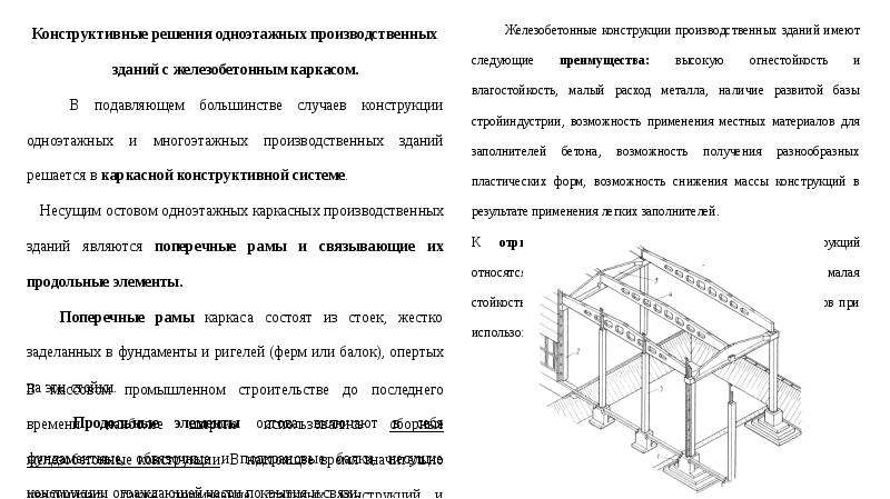 Конструктивные схемы одноэтажных промышленных зданий