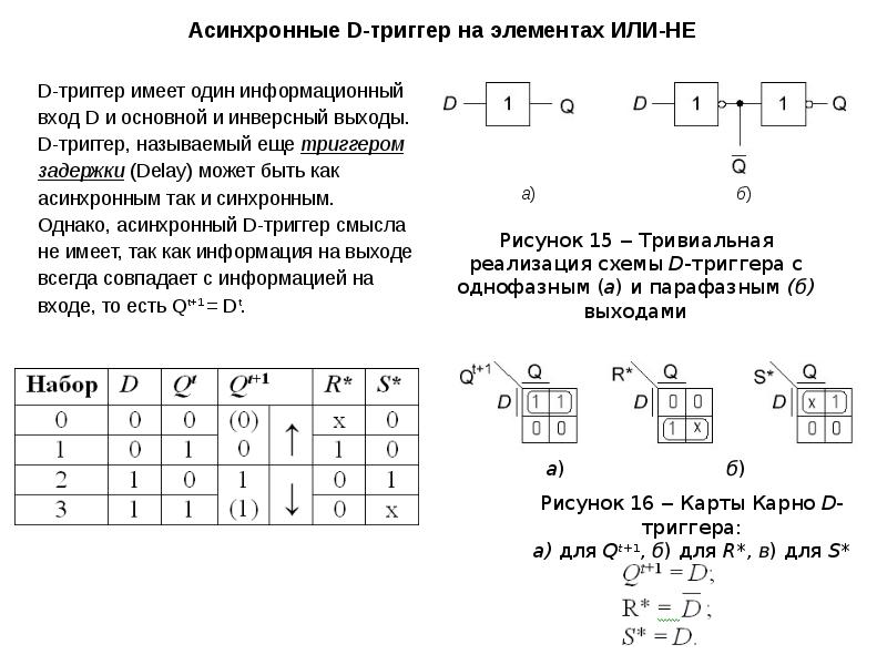 Язык триггеров. Асинхронный триггер схема. Асинхронный триггер на элементах или-не.. Асинхронный триггер с 2шт "и-не". Особенности работы асинхронного триггера.