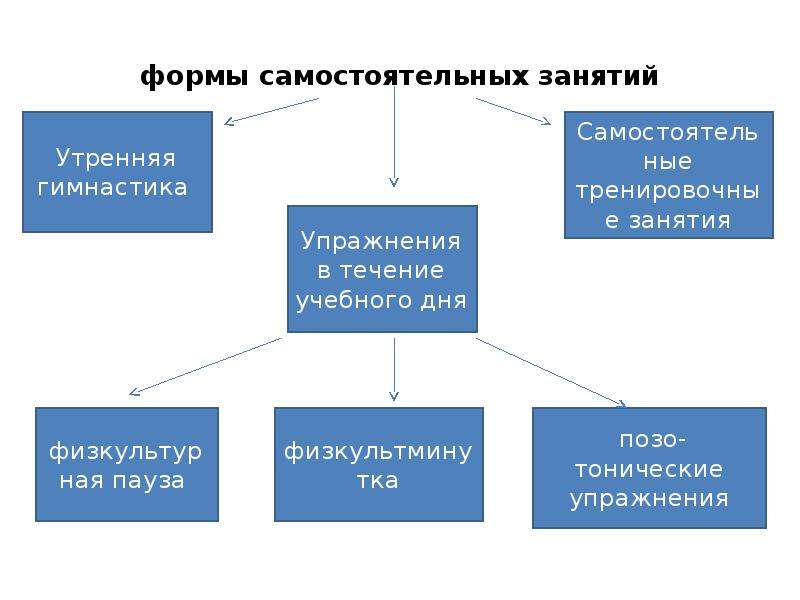 Формы самостоятельных занятий физическими упражнениями