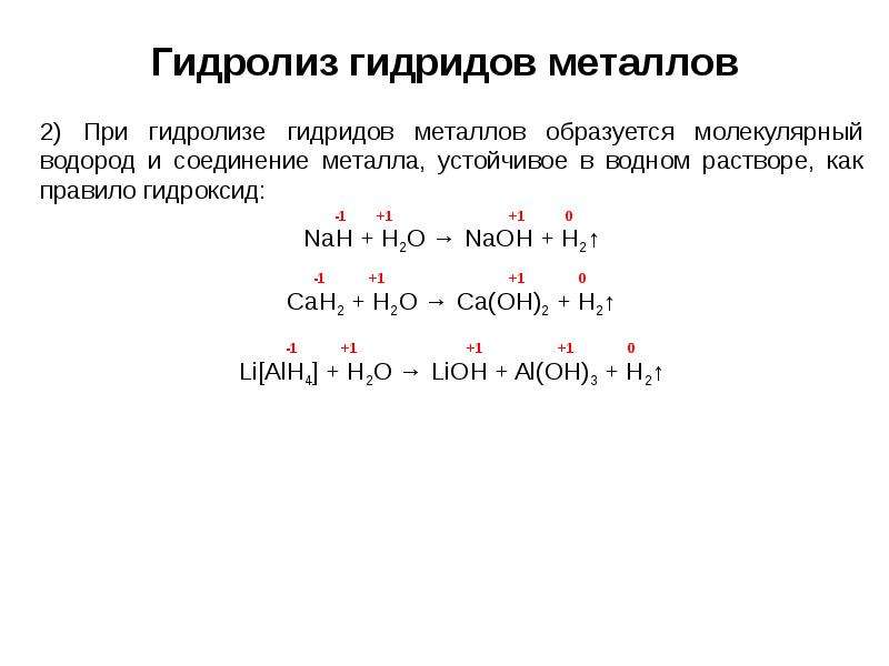 Гидролиз образован