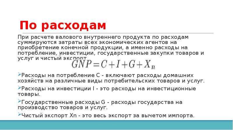 Инвестиции в ввп по расходам