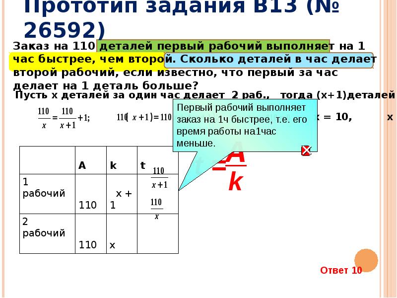 Заказ на деталей первый рабочий выполняет