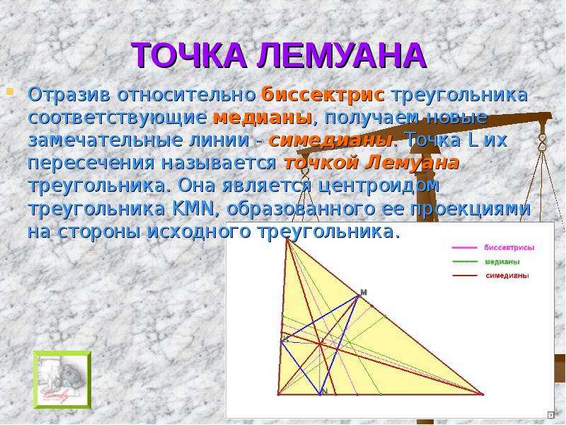 Свойство замечательных точек. Точка Лемуана. Замечательные точки треугольника Медианы. Замечательные точки и линии треугольника. На тему замечательные точки треугольника.