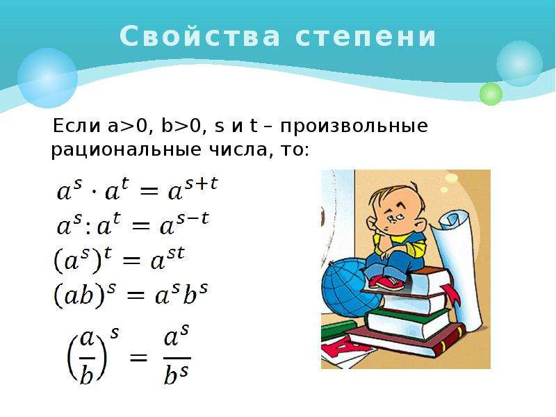 Свойства степенней