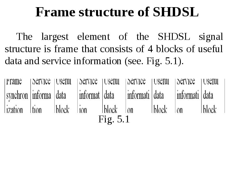 Simmetrical dsl technologies. Lecture 5, слайд №7