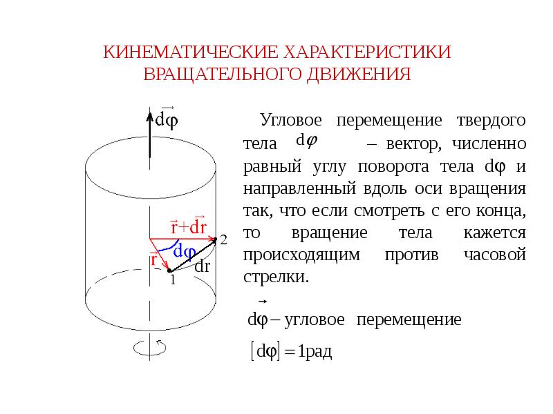 Угловое перемещение. Кинематические характеристики вращательного. Кинематические характеристики вращательного движения твердого тела. Угловое перемещение вращательного движения. Вектор углового перемещения.