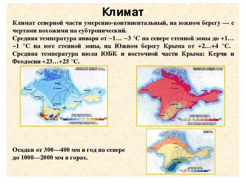 Климатическая карта крыма