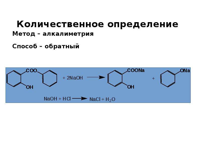 Методы количественного определения. Обратная алкалиметрия ацетилсалициловой кислоты. Фенилсалицилат алкалиметрия Обратная. Ацетилсалициловая кислота алкалиметрия. Алкклиметрия салициловой кислоты.