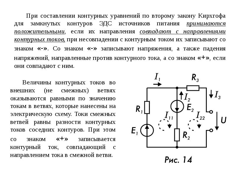 Эдс контурный ток