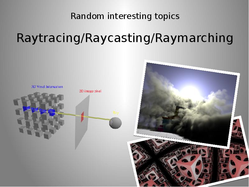 Random interesting topics Raytracing/Raycasting/Raymarching