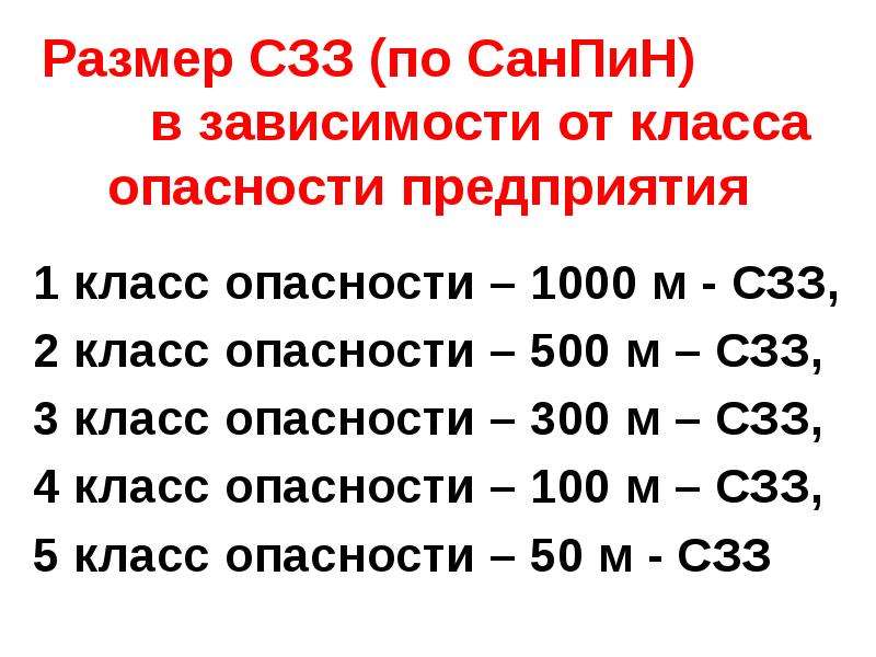 Сзз классы опасности