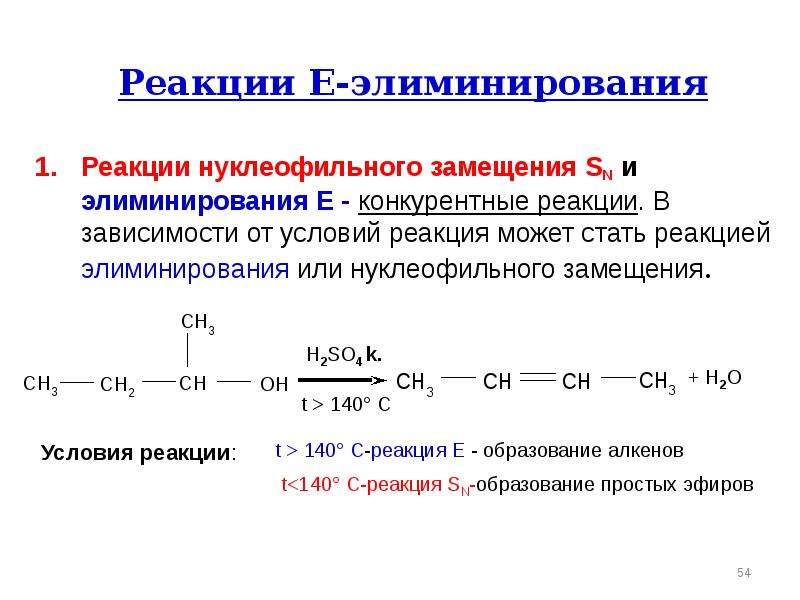 Схема реакции нуклеофильного замещения