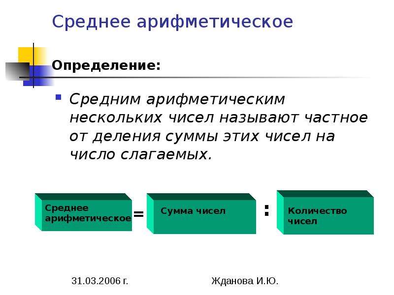 Что такое среднее арифметическое