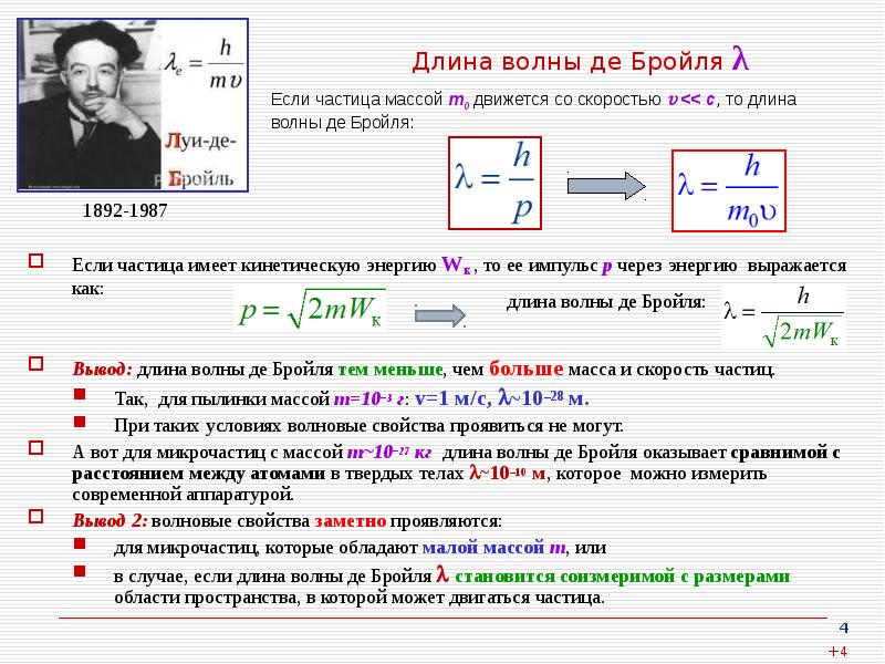 Длина волны бройля