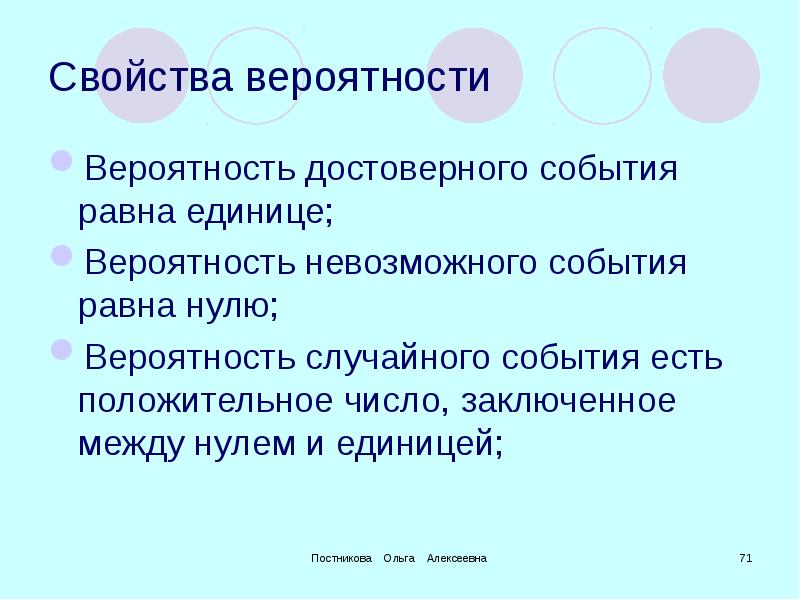 Свойства вероятности событий презентация