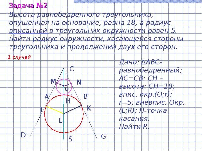 Радиус вписанной в равнобедренный треугольник. Равнобедренный треугольник задачи ЕГЭ. Высота в равнобедренном треугольнике равна в окружности. Центр вписанной окружности делит высоту. Высота и радиус в равнобедренном треугольнике.