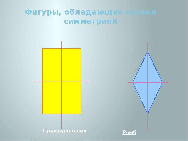 Сколько осей симметрии у прямоугольника. Три фигуры с осевой симметрией. Параллельный перенос ромба. Фигуры с осью симметрии в длину. Осевая симметрия фигуры квадрат.