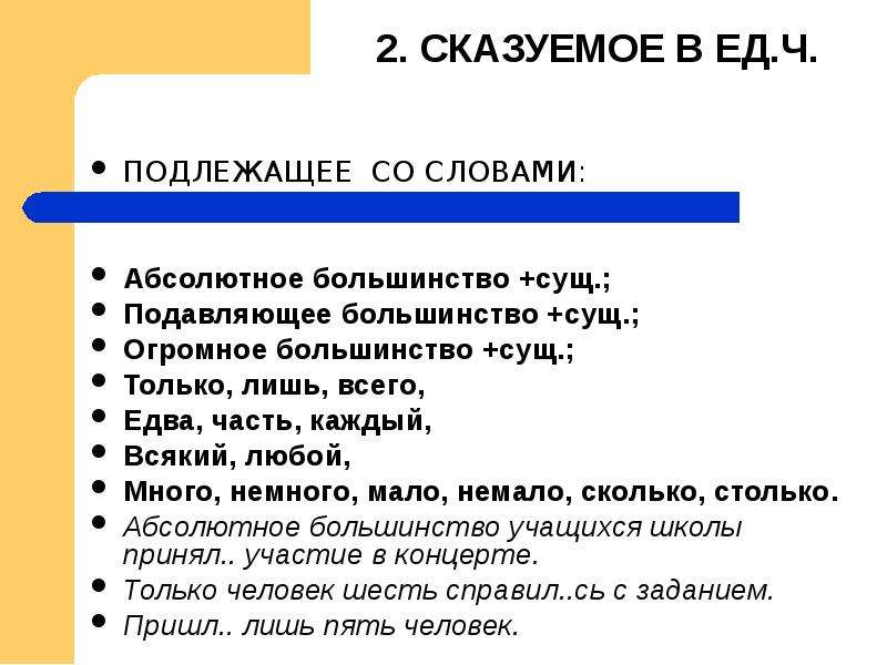 Слово абсолютно. Подлежащие слова. Подлежащее слова. Подлежащее со словами большинство. Предложение только с подлежащим.