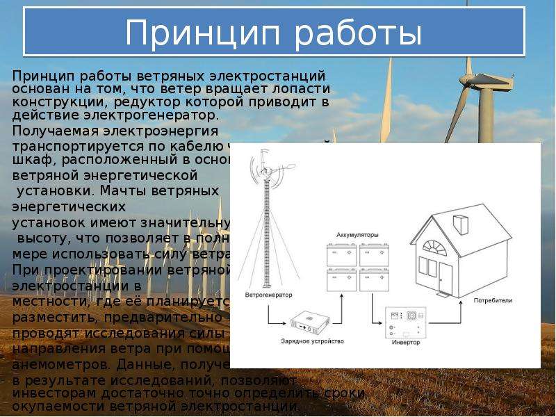 Ветрогенератор какое физическое явление. Принцип работы ветряной электростанции. Схема преобразования энергии ВЭС. Принцип работы генераторов ветровой энергии. Ветроэлектростанция принцип работы.