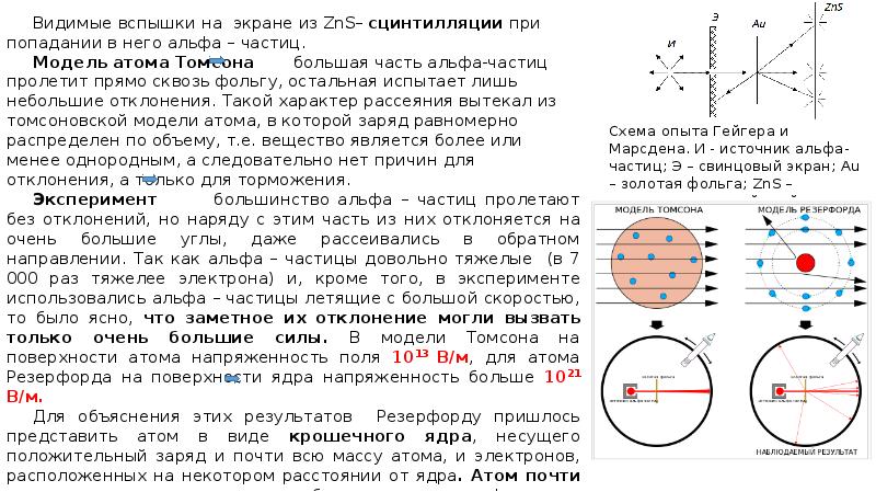 Какой заряд атома резерфорда